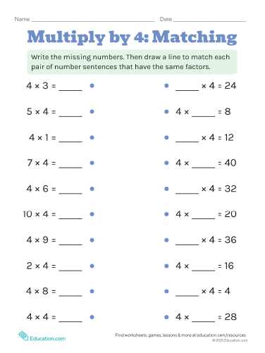 Multiply by 4: Matching